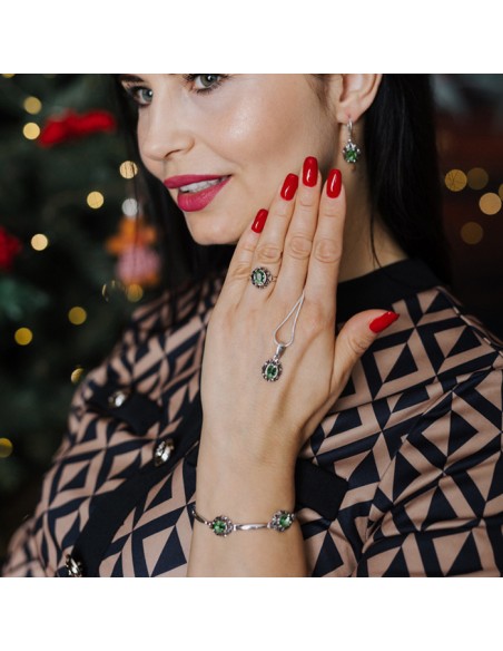 Sterling silver ring with crystal PK 1603 | Polcarat Design
