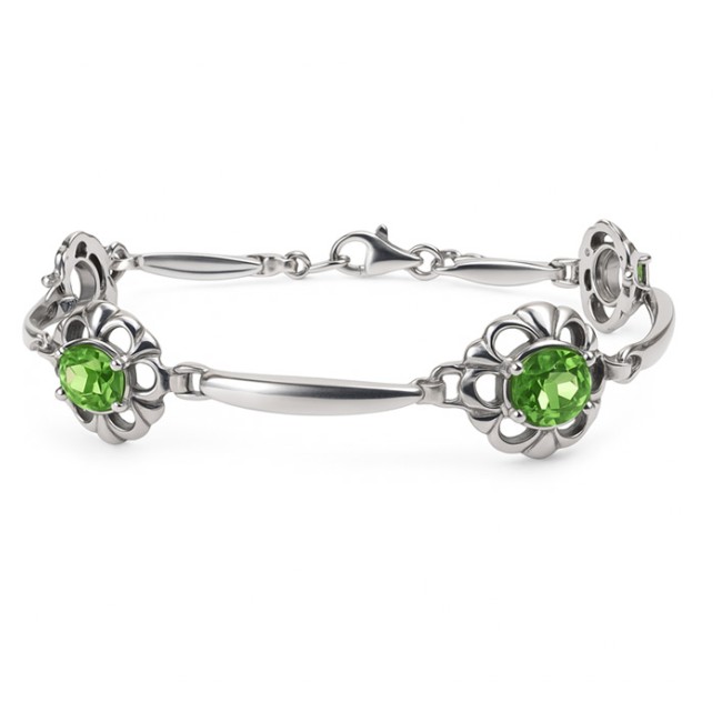 Sterling silver bracelet with crystals L 1603 | Polcarat Design