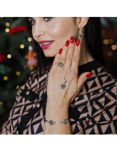 Hanging silver earrings with crystal K 2159 - Polcarat Design 2