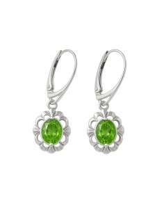 Sterling silver drop earrings with crystals K 1603 | Polcarat Design