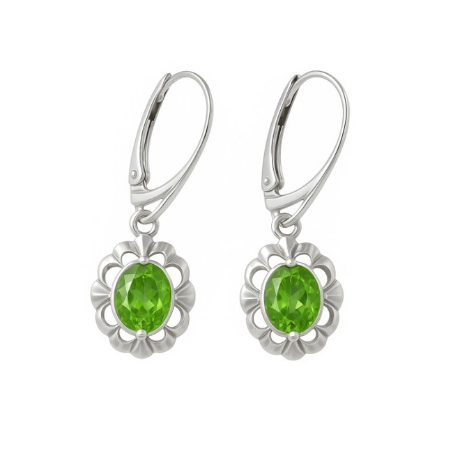 Sterling silver drop earrings with crystals K 1603 | Polcarat Design