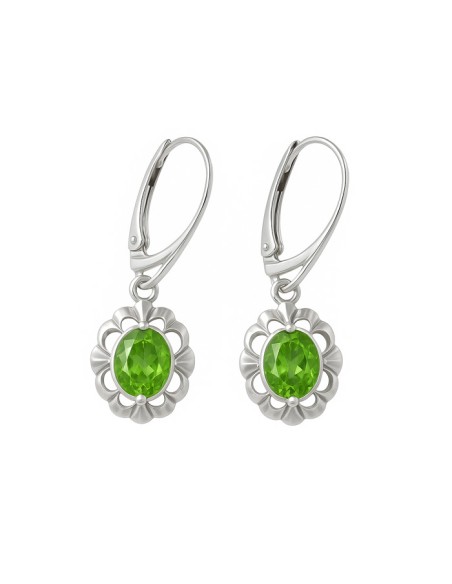 Sterling silver drop earrings with crystals K 1603 | Polcarat Design