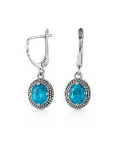 Sterling silver drop earrings with crystal K2 2074 | Polcarat Design
