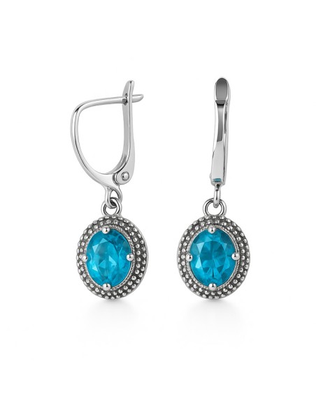 Sterling silver drop earrings with crystal K2 2074 | Polcarat Design