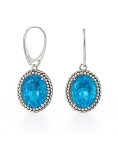 Sterling silver earrings with crystals K 2074 | Polcarat Design