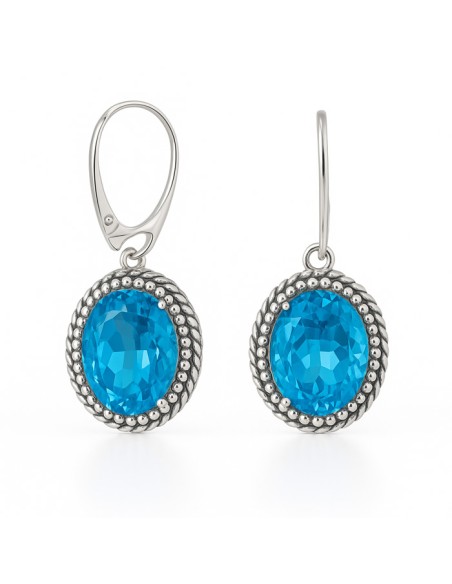 Sterling silver earrings with crystals K 2074 | Polcarat Design