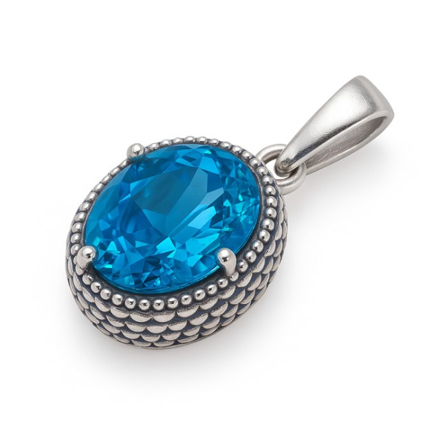Sterling silver pendant with crystal W 2074 | Polcarat Design