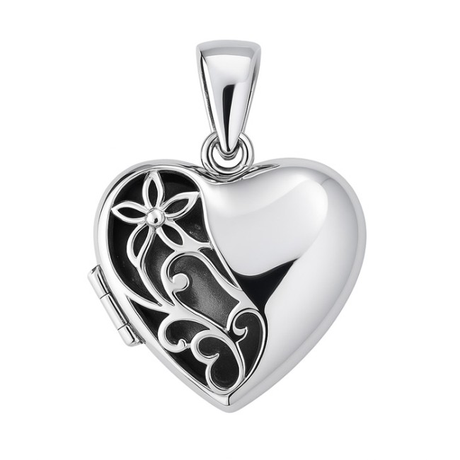Sterling silver heart locket W 1301 | Polcarat Design