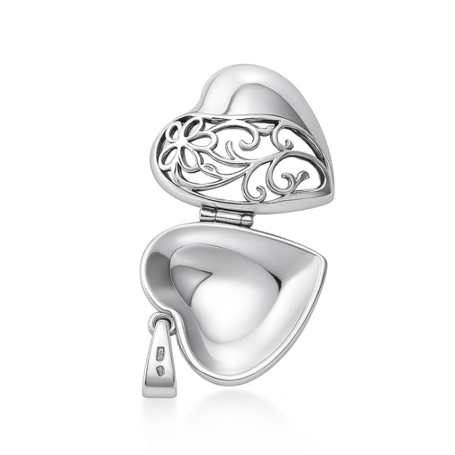 Sterling silver heart locket W 1301 | Polcarat Design