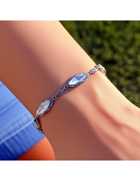 Srebrna bransoletka z cyrkoniami L 1509|Polcaratdesign.pl Biżuteria