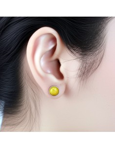 Silver earrings with amber KA 038 2