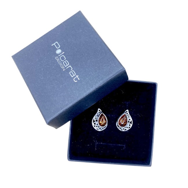 Silver earrings with amber K 2101