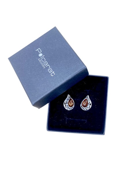 Silver earrings with amber K 2101