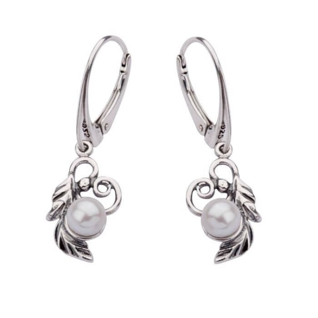 Sterling silver earrings with pearls K 1563 | Polcarat Design