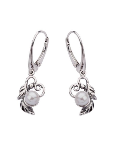 Sterling silver earrings with pearls K 1563 | Polcarat Design