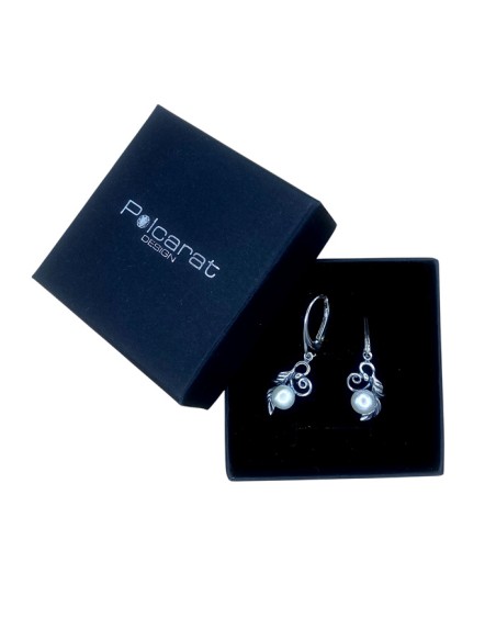 Sterling silver earrings with pearls K 1563 | Polcarat Design