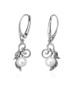 Sterling silver earrings with pearls K 1563 | Polcarat Design