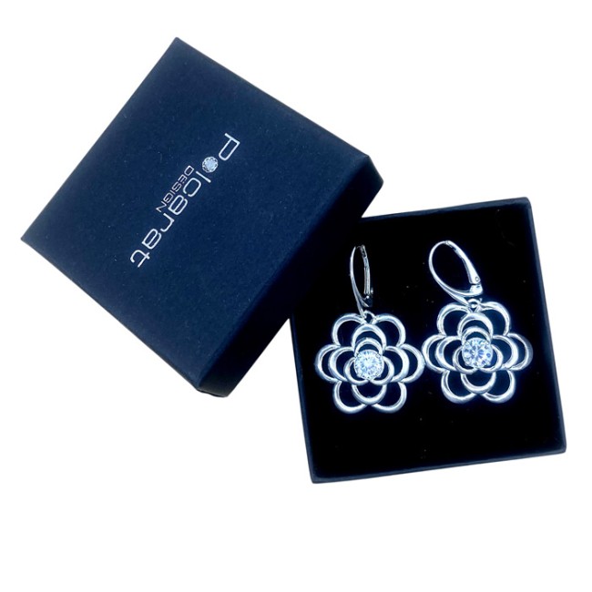 K 1680 sterling silver earrings with zirconias