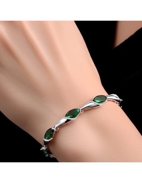 Srebrna bransoletka z kryształami L 1902|Polcaratdesign.pl Biżuteria