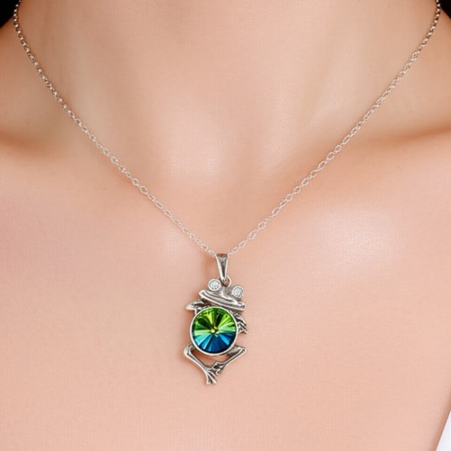 Srebrna zawieszka ŻABA Swarovski W 1307|Polcaratdesign.pl Biżuteria