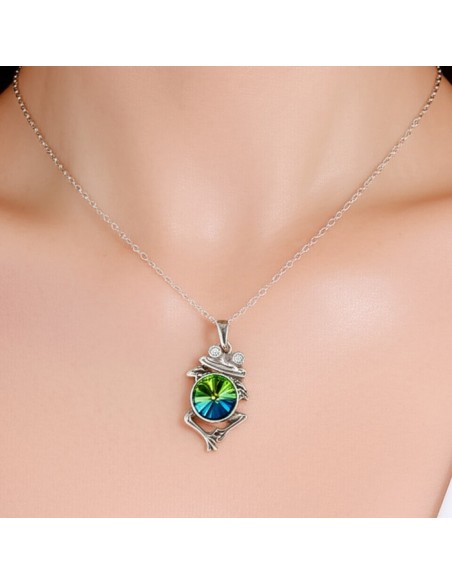 Srebrna zawieszka ŻABA Swarovski W 1307|Polcaratdesign.pl Biżuteria