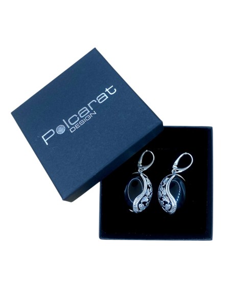 K 1716 onyx oxidized silver onyx earrings