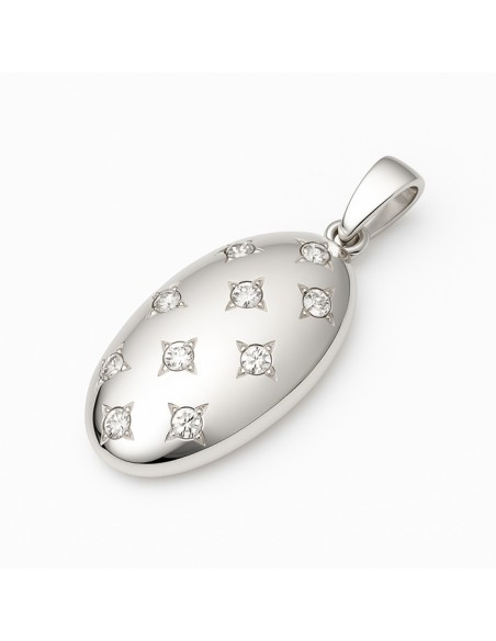 Silver rhodium-plated pendant with Swarovski crystals W 1928