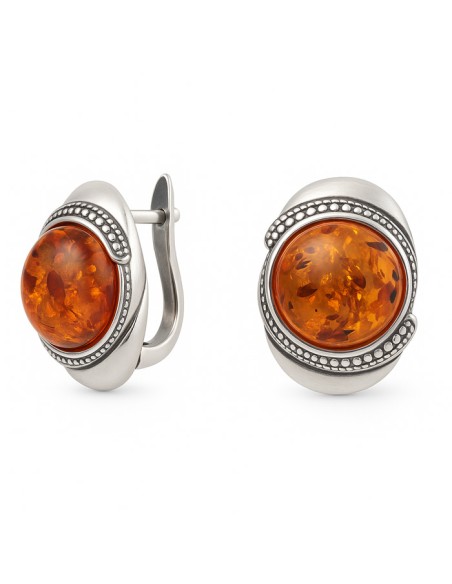 Silver earrings with amber K3 1805
