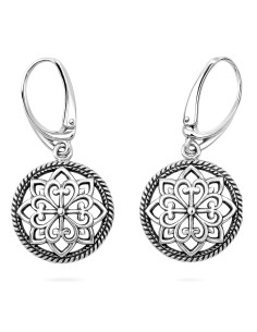 Polished sterling silver PRL-style drop earrings K 2151