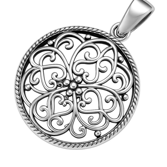 Sterling silver PRL-style openwork pendant W 2151 | Polcarat Design