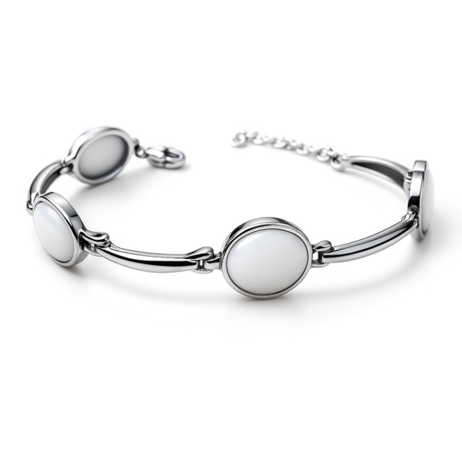 Sterling silver bracelet with mother of pearl L 2160 | Polcarat Design