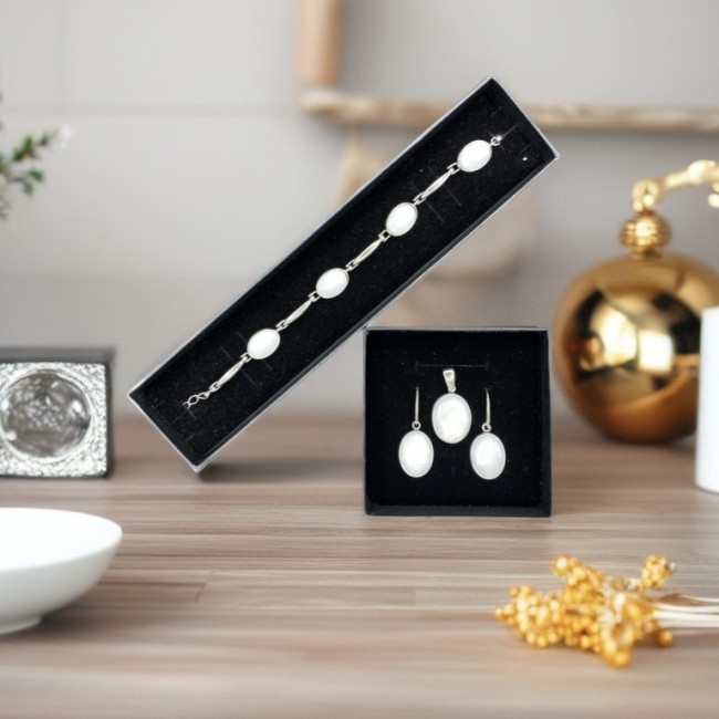 Sterling silver bracelet with mother of pearl L 2160 | Polcarat Design