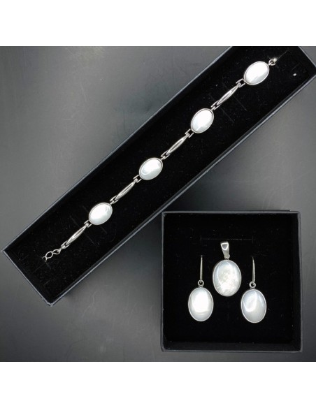Sterling silver bracelet with mother of pearl L 2160 | Polcarat Design