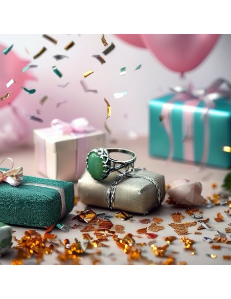 Pierścionek z awenturynem ze srebra PK 2131|Polcaratdesign.pl Biżuteria