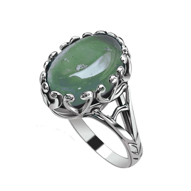 Sterling silver ring with aventurine PK 2131 | Polcarat Design
