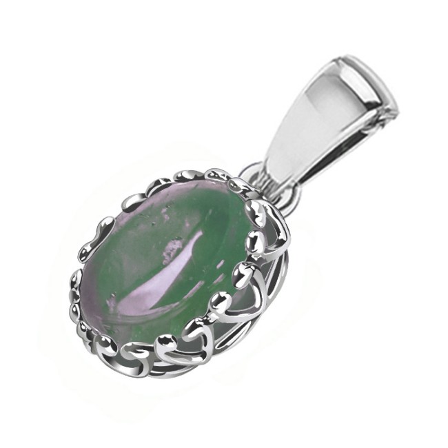 Sterling silver pendant with aventurine W 2131 | Polcarat Design