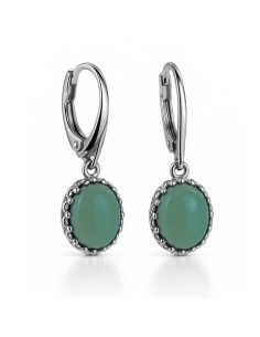 Sterling silver earrings with aventurine K 2131 | Polcarat Design