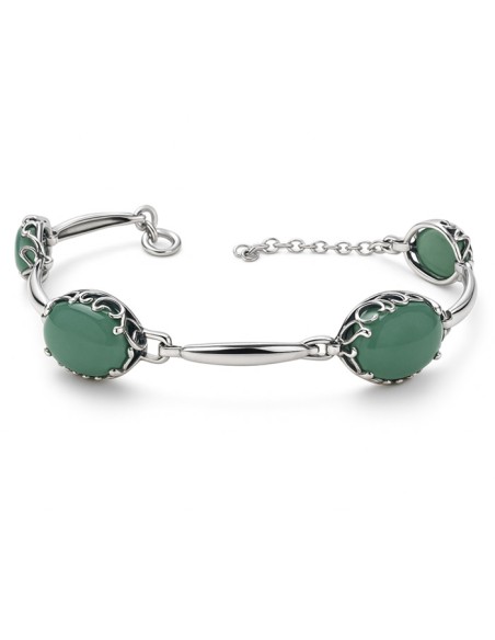 Sterling silver bracelet with aventurine L 2131 | Polcarat Design