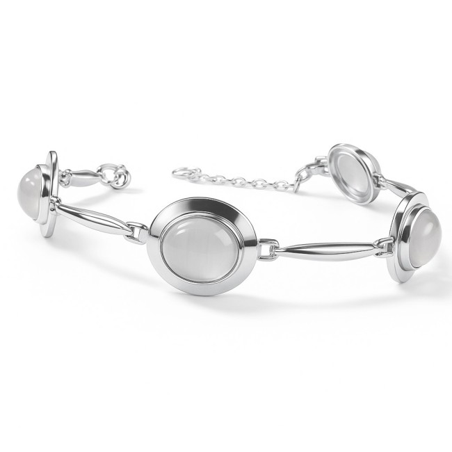 Sterling silver bracelet with cat's eye L3 585 | Polcarat Design