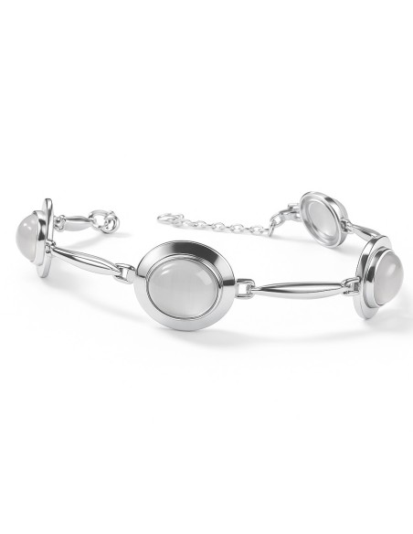 Sterling silver bracelet with cat's eye L3 585 | Polcarat Design