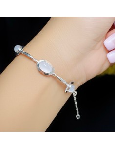 Sterling silver bracelet with cat's eye L3 585 | Polcarat Design 2