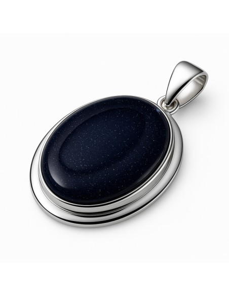 Sterling silver pendant with blue goldstone (Noc Kairu) W 585