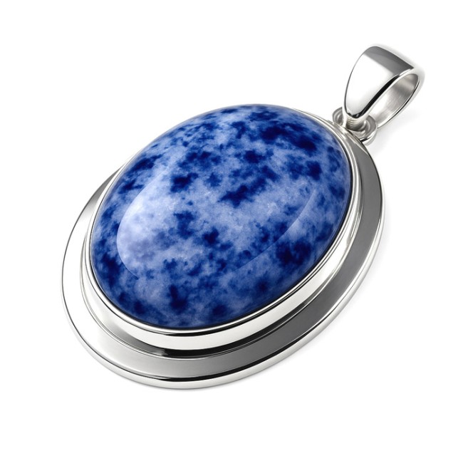 Sterling silver pendant with sodalite W 585 | Polcarat Design