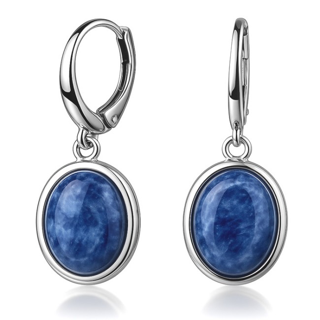 Sterling silver earrings with sodalite K 585 | Polcarat Design