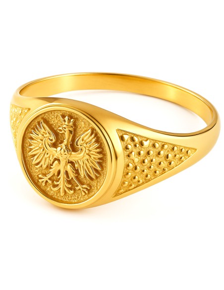 Pozłacany sygnet Orzeł PB 395|Polcaratdesign.pl Biżuteria