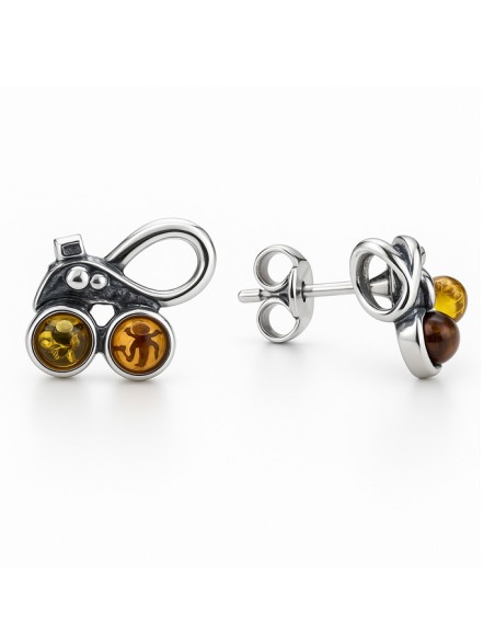 Silver earrings amber KA 037 Polcarat Design Silver earrings amber KA 037 Polcarat Design