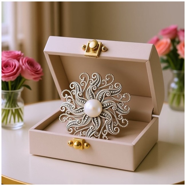 Brooch with white pearl B 171