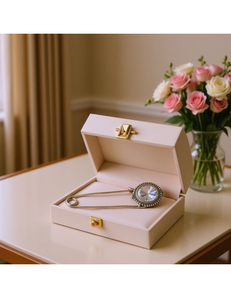 Broszka srebrna zdobiona kryształem B 1682|Polcaratdesign.pl Biżuteria