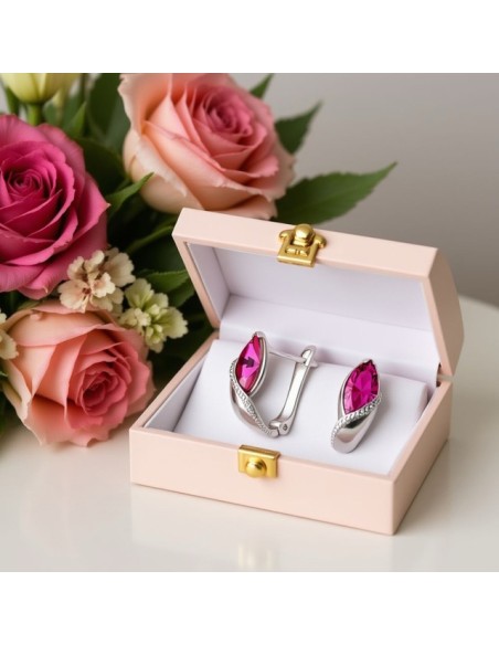 Silver earrings with crystal K3 1902