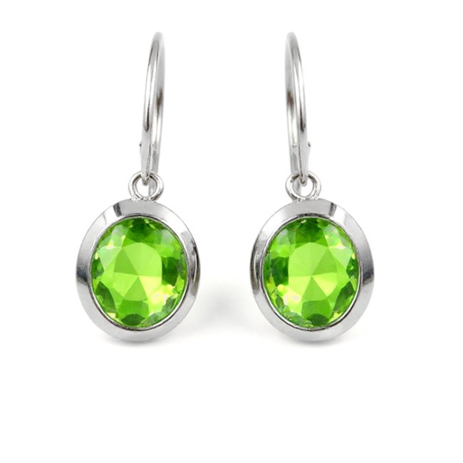 K 2109 Silver Crystal Earrings - Polcarat Design